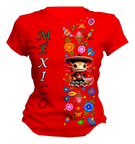 Playera Tradicional 15 De Septiembre Ajolote Lele Ajolota