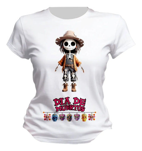 Playera Espanta Pajaros Esqueleto Dia De Muertos Calavera