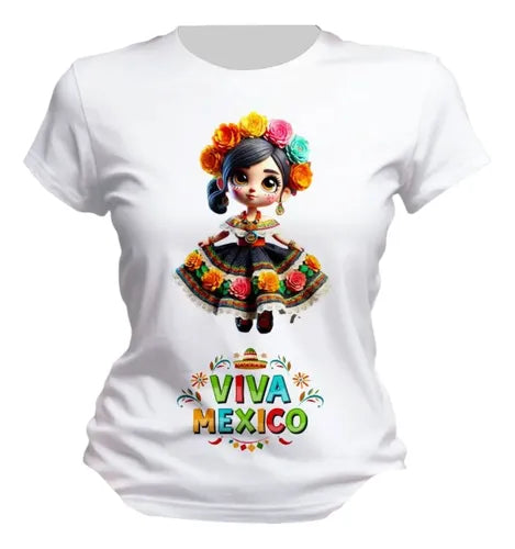 Playera Adelita Flores Mexicana15 De Septiembre Mujer