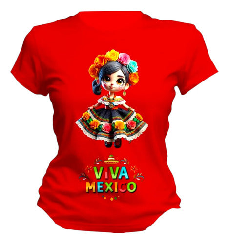 Playera Adelita Flores Mexicana15 De Septiembre Mujer