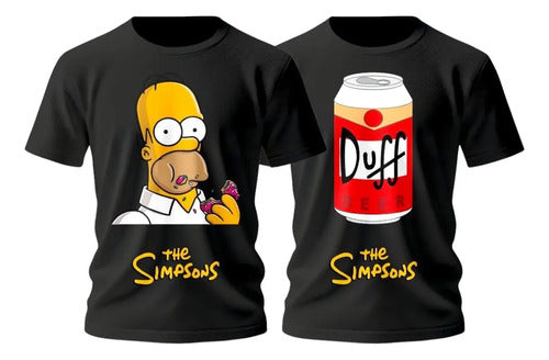 Duo Playera Homero Simpson Dona Duff Cerverza