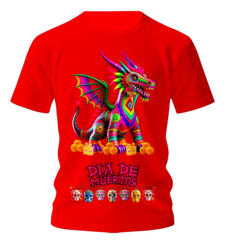 Playera Día De Muertos Dragón Alebrije Mexicano Dragon H
