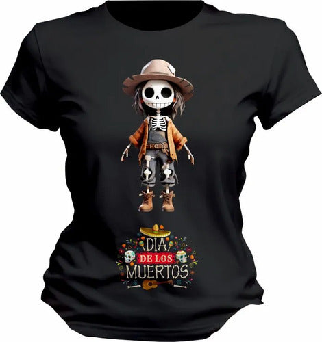 Playera Espanta Pajaros Esqueleto Dia De Muertos Calavera