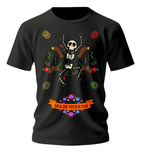 Playera Dia De Muertos Calavera Guitarras Playera Esqueleto