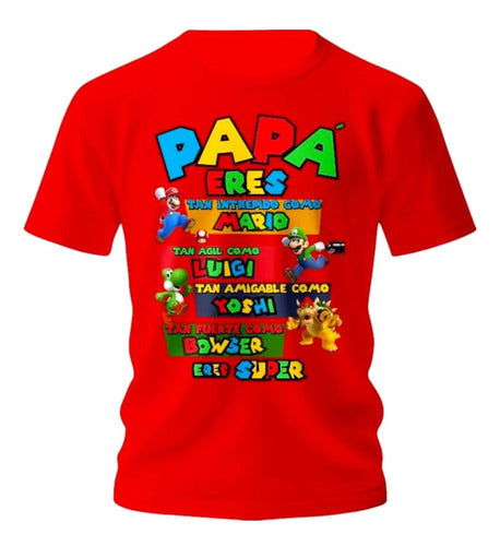 Playera Dia Del Padre Mario Bros Yoshi Papa Hijo Personaliza