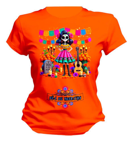 Playera Dia De Muertos Ofrenda Catrines Personaliza Catrina