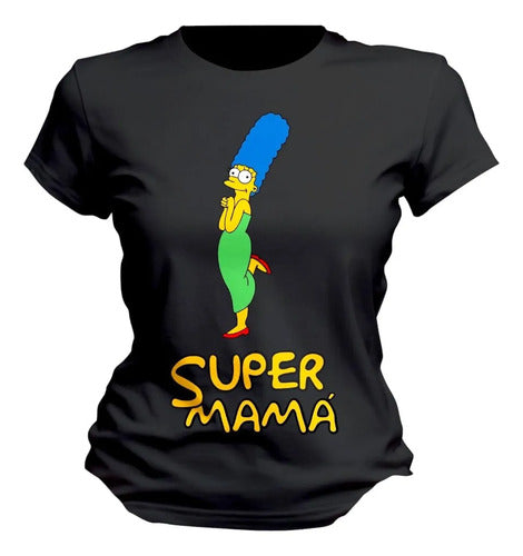 Playera Lisa Marge Simpson Super Mama Hija Personaliza