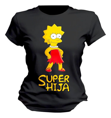 Playera Lisa Marge Simpson Super Mama Hija Personaliza