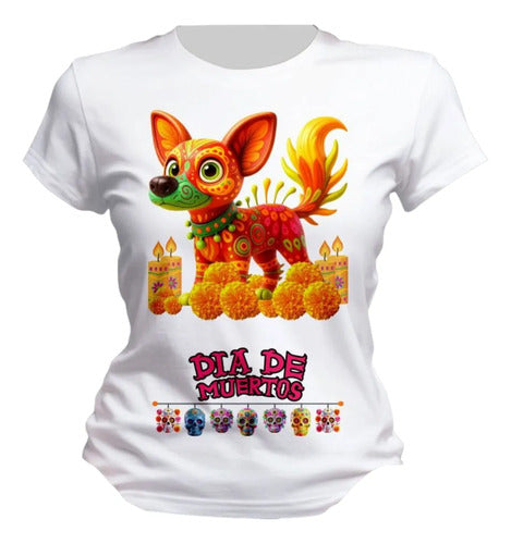 Playera Alebrije Perro Colores Día De Muertos Personalizada