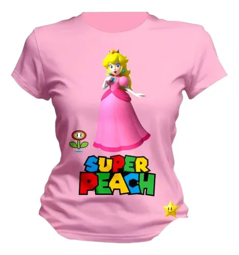 Playera Peach Super Mario Bros Gamer Personaliza