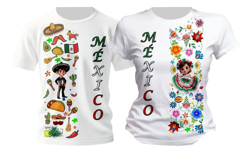 Duo Playeras 15 De Septiembre Mexico Tradicional Mariachi
