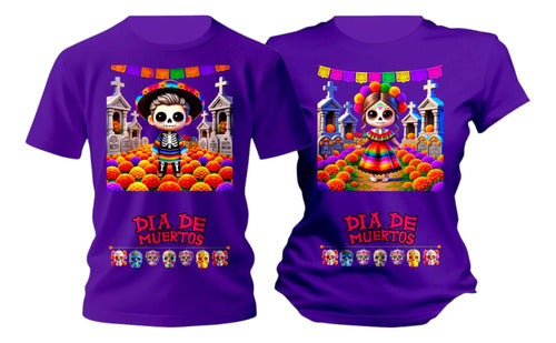 Duo Playera Calaverita Dia De Muertos Tematica Duo