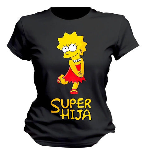 Playera Lisa Marge Simpson Super Mama Hija Colores