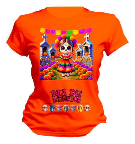 Playera Catrina Cementerio Dia De Muertos Personaliza