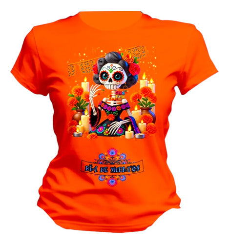 Playera Catrin Y Catrina Dia De Muertos Mexicanos Catrina