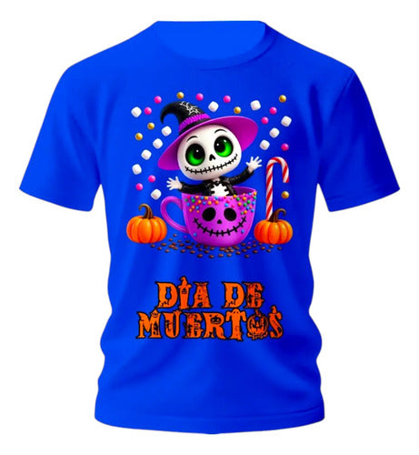 Playera Día De Muertos Jack Taza Dulces Halloween Jack Taza