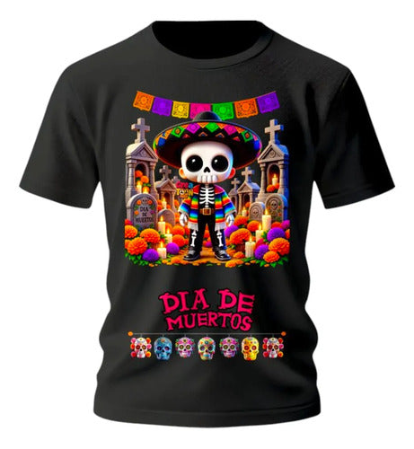 Playera Calaverita Dia De Muertos Halloween Personaliza