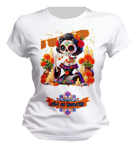 Playera Catrin Y Catrina Dia De Muertos Mexicanos Catrina
