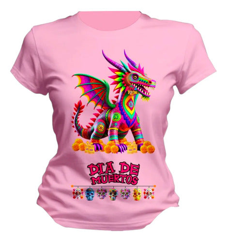 Playera Día De Muertos Dragón Alebrije Mexicano Dragon H