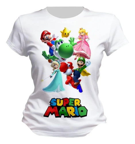 Playera Super Mario Bros Colores Peach Personaliza