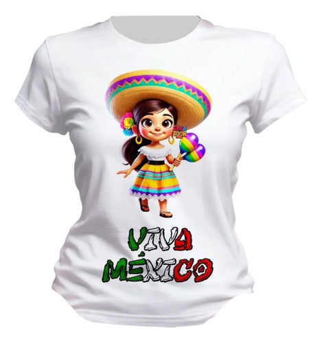 Playera Niño Niña 15 De Septiembre Personaliza Jovencita