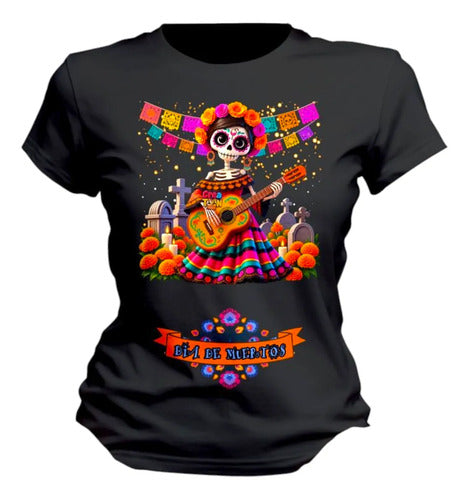 Playera Musico Dia De Muertos Calavera Catrin Y Catrina