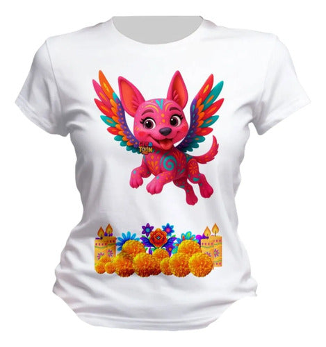 Playera Xoloitzcuintle Alebrije Dia De Muertos