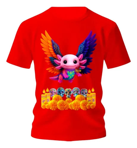 Playera Dia De Muertos Alebrije Ajolote Personaliza Ajolote