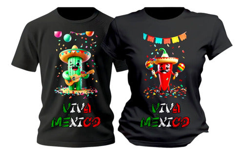 Duo Playera Chile Cactus Fiesta 15 De Septiembre Fiestas