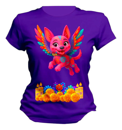 Playera Xoloitzcuintle Alebrije Dia De Muertos
