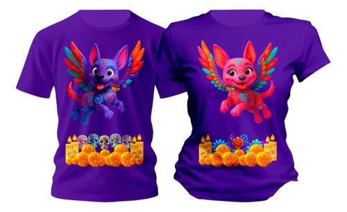 Duo Playeras Alebrijes Dia De Muertos Halloween Personaliza