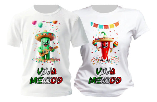 Duo Playera Chile Cactus Fiesta 15 De Septiembre Fiestas