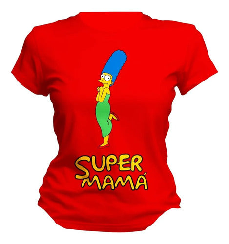 Playera Lisa Marge Simpson Super Mama Hija Personaliza