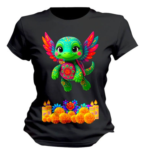 Playera Dia De Muertos Tortuga Alebrije Tortuga