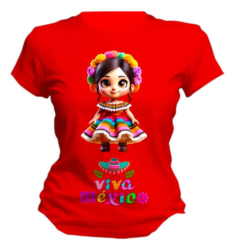 Playera Adelita Flores Mexicana15 De Septiembre Mujer
