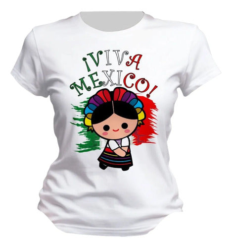 Playera Lele Muñeca Mexicana Patria Bandera Mexico Lele