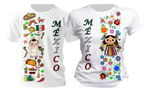 Duo Playera Mexico Lele Muñeca 15 De Septiembre Veracruzano