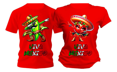 Duo Playera Chile Mexicano Taco 15 De Septiembre