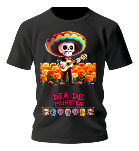 Playera Catrin Y Catrina Dia De Muertos Halloween Musico