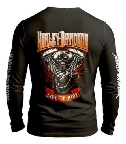 Playera Manga Larga Harley Davidson Moto Biker Personaliza