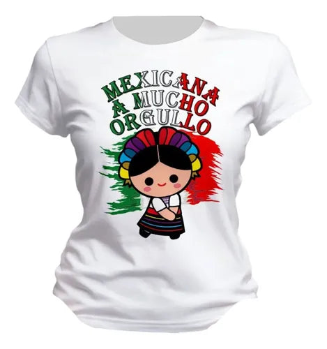 Playera Lele Muñeca Mexicana Patria Bandera Mexico Lele