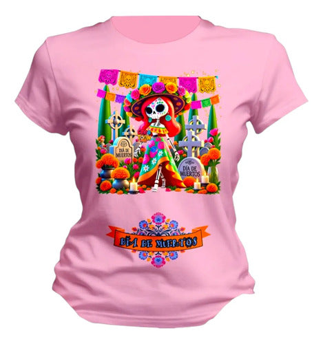 Playera Esqueleto Catrina Dia De Muertos Halloween Catrina