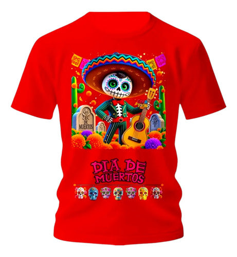 Playera Musico Dia De Muertos Calavera Catrin Y Catrina