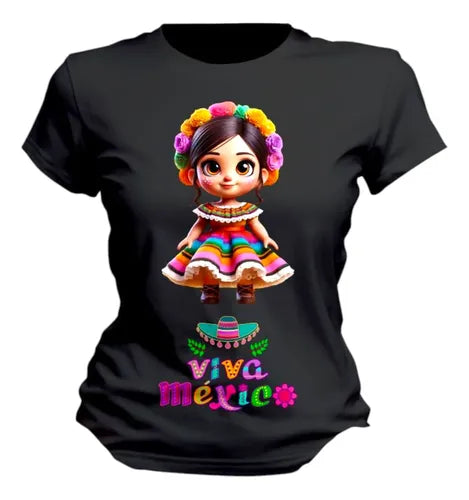 Playera Adelita Flores Mexicana15 De Septiembre Mujer