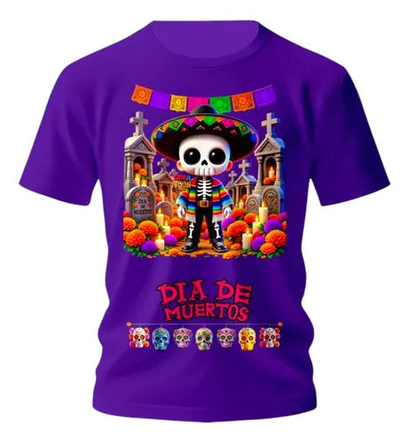 Playera Calaverita Dia De Muertos Halloween Personaliza