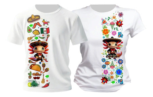 Duo Playeras Conjunto Pareja Tematica 15 Septiembre Mexico