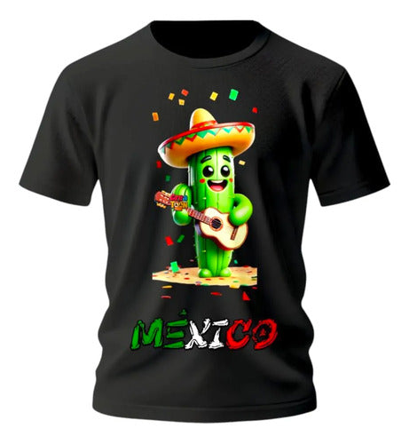 Playera Mexicana Para 15 De Septiembre Chile Y Cactus