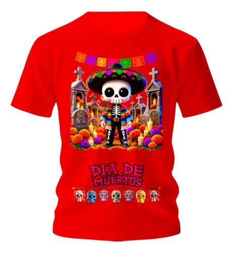 Playera Calaverita Dia De Muertos Halloween Personaliza