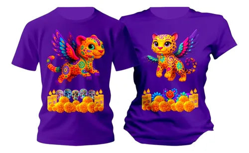 Duo Playeras Alebrijes Dia De Muertos Halloween Personaliza