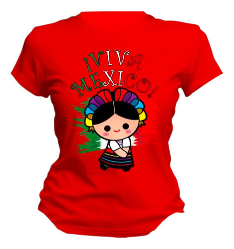Playera Lele Muñeca Mexicana Patria Bandera Mexico Lele